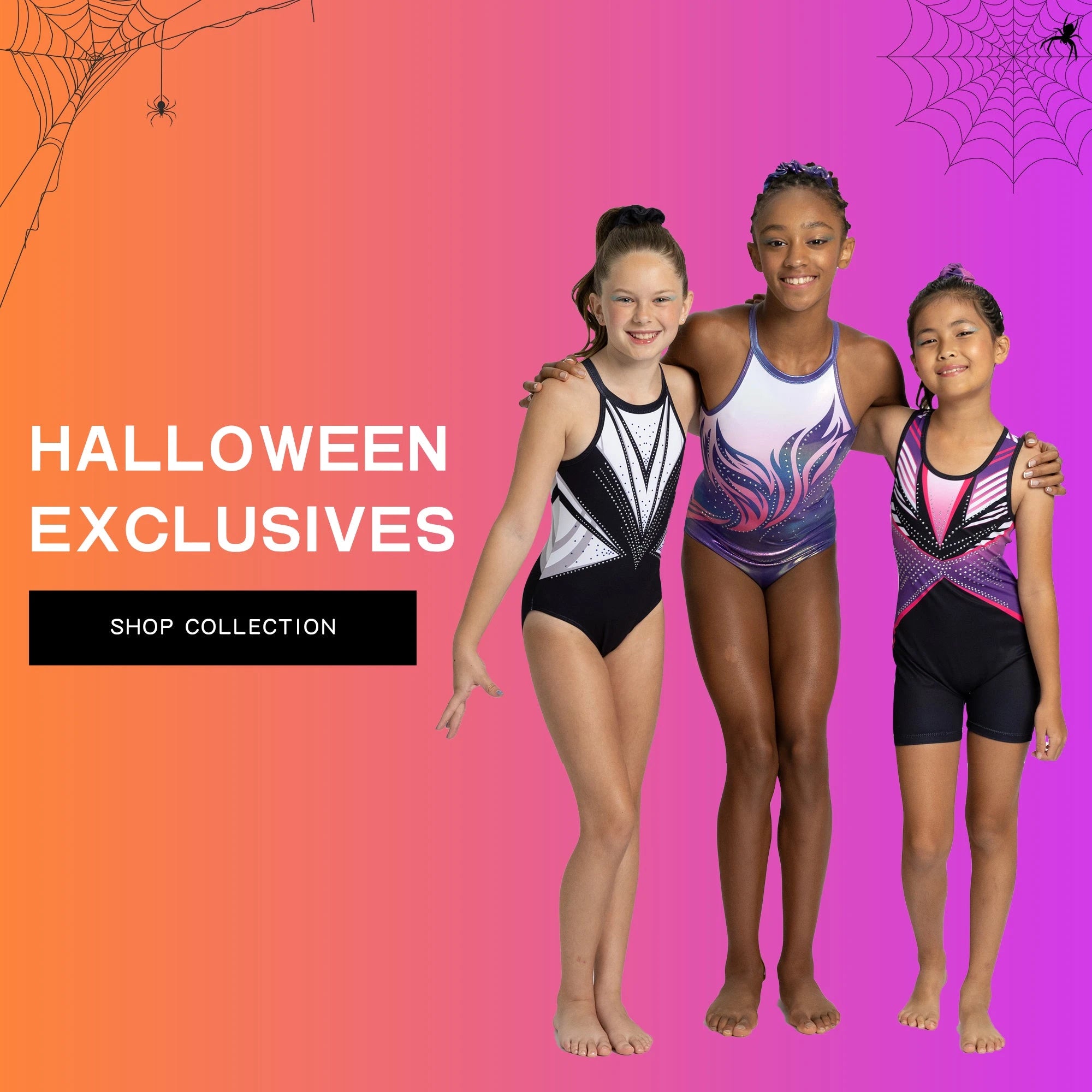 Girls Gymnastics Leotard With Shorts - Halloween Themed, Sleeveless Unitard For Dance & Tumbling, Ages 2-10