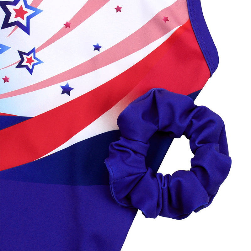 Independence Stars Mesh Tank Open Back Gymnastics Leotard Set