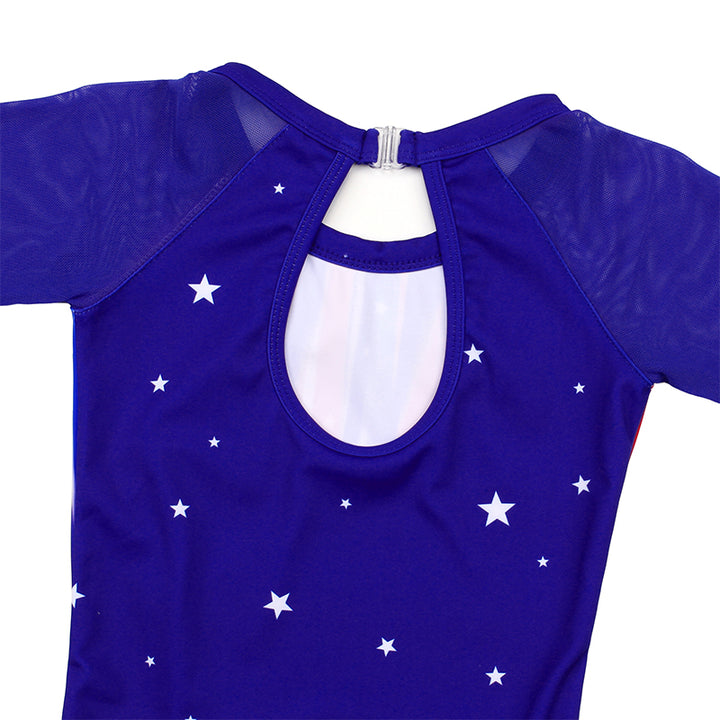 Celebrate Stars 3/4 Mesh Sleeve Gymnastics Leotard Set for Girls
