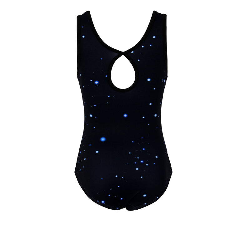 Multicolored Wave Gymnastics Leotard with Shorts Set