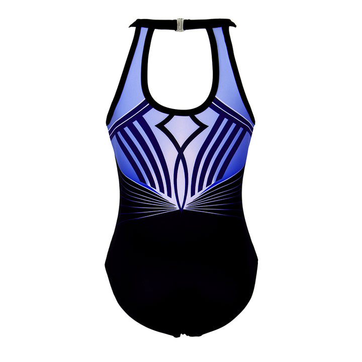 Black-line Diamond U-type Clasp Back Gymnastics Leotard Set