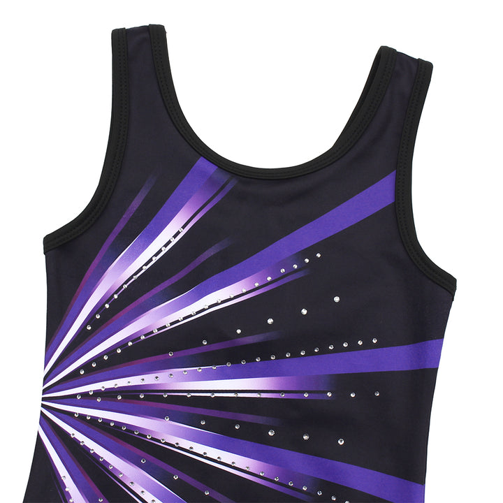 Luminous Purple Diamond Gymnastics Leotard Outfit Set