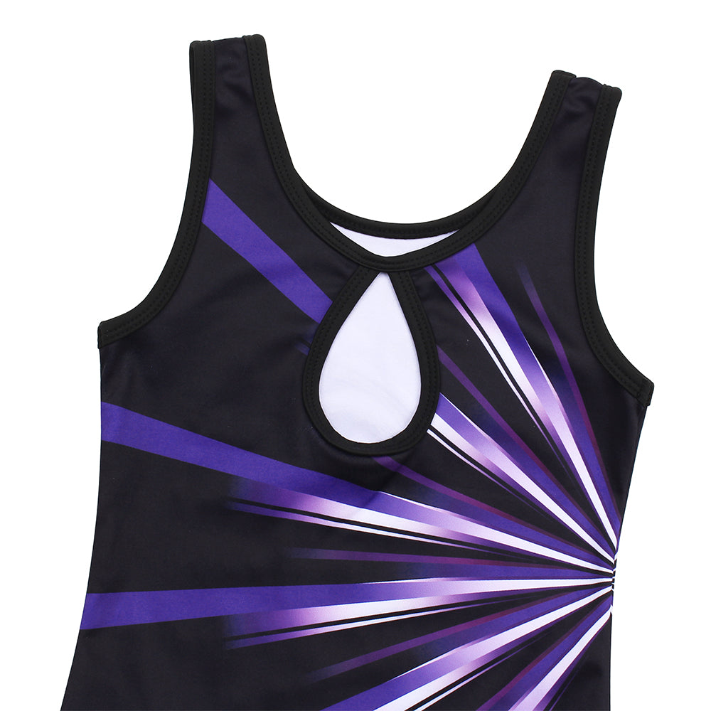 Luminous Purple Diamond Gymnastics Leotard Outfit Set
