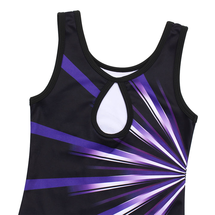 Luminous Purple Diamond Gymnastics Leotard Outfit Set