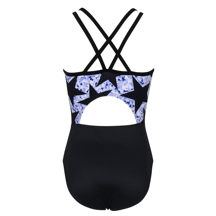 Star Diamond Crisscross Back Gymnastics Leotard Set for Girls