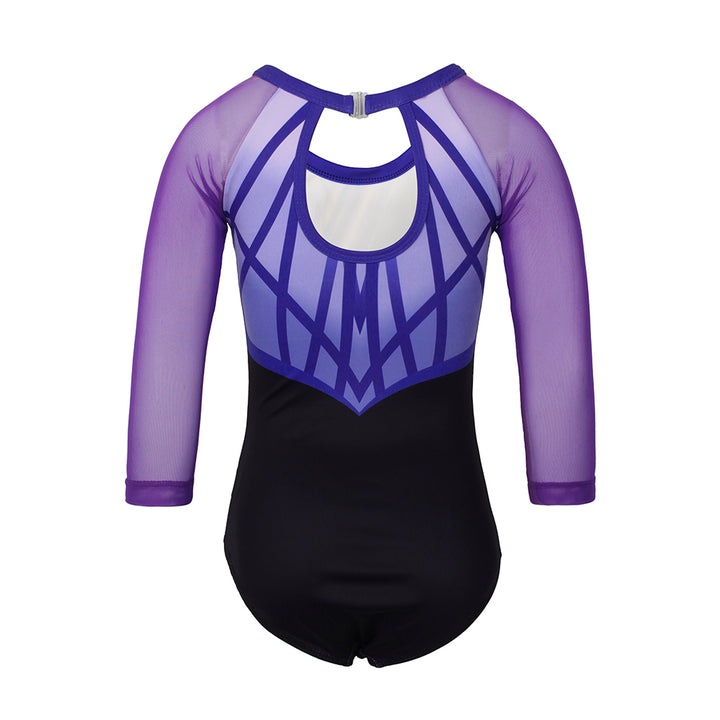 Violet Diamond 3/4 Mesh Sleeve Gymnastics Leotard Set for Girls