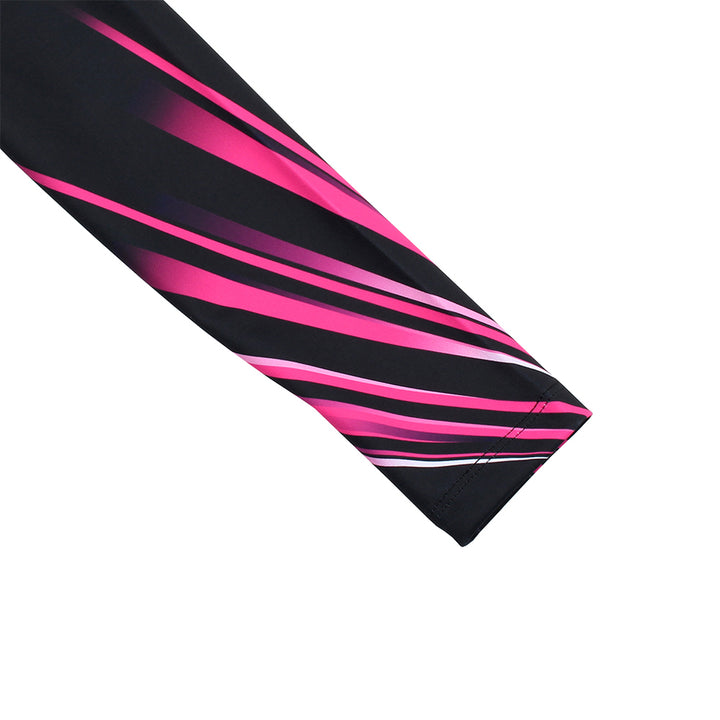 Rose-red Diamond Long Sleeve Gymnastics Leotard Set for Girls