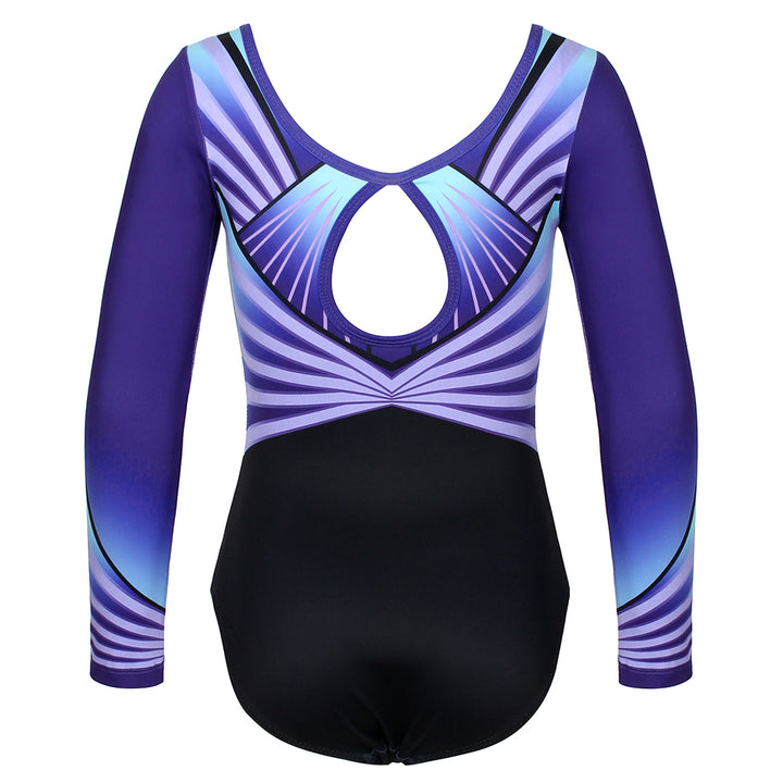 Lavender Diamond Long Sleeve Gymnastics Leotard Set for Girls
