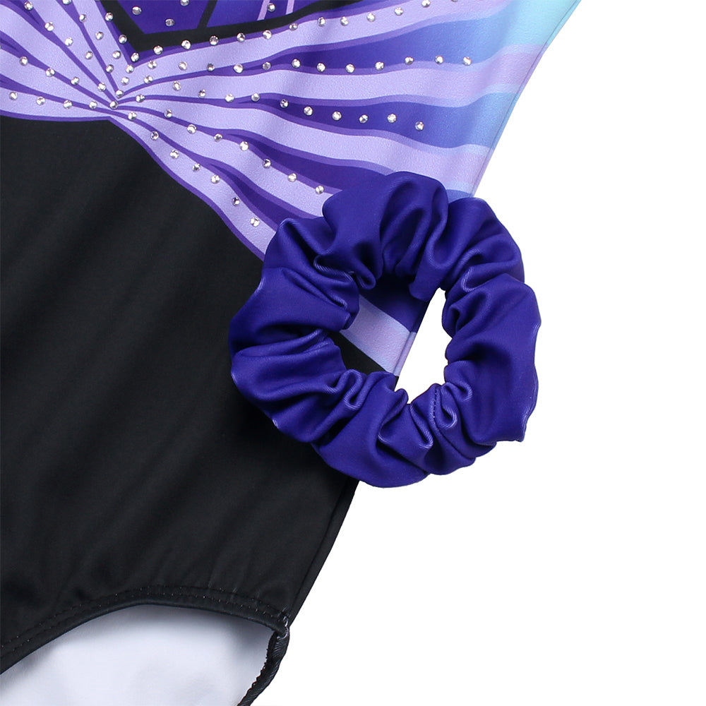 Lavender Diamond Long Sleeve Gymnastics Leotard Set for Girls