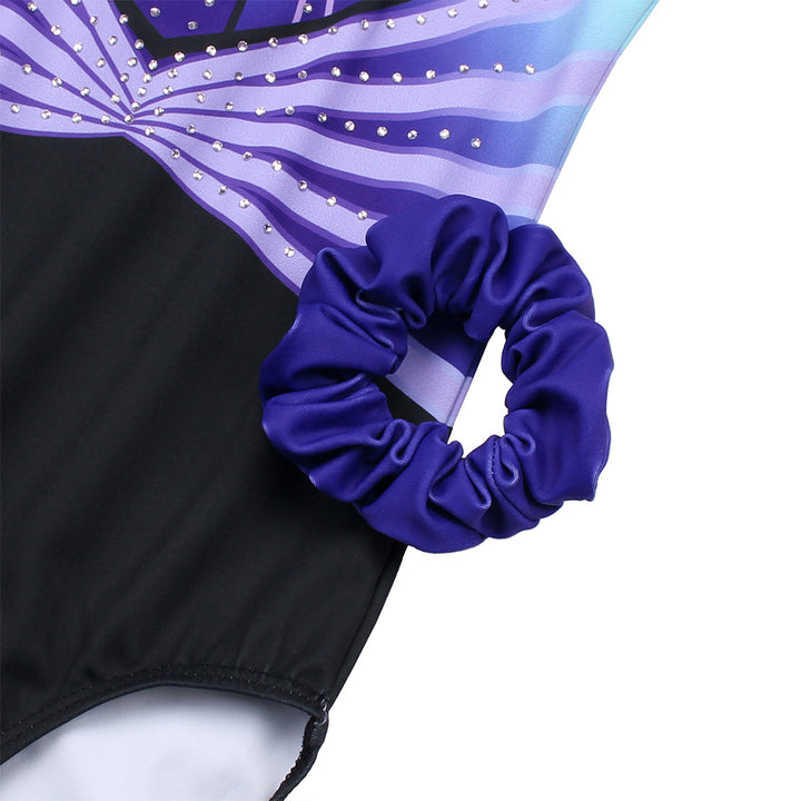 Lavender Diamond Long Sleeve Gymnastics Leotard Set for Girls