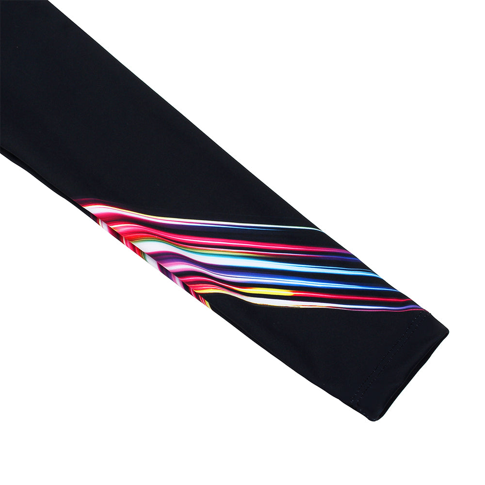 Multicolor Lines Long Sleeve Gymnastics Leotard Set for Girls