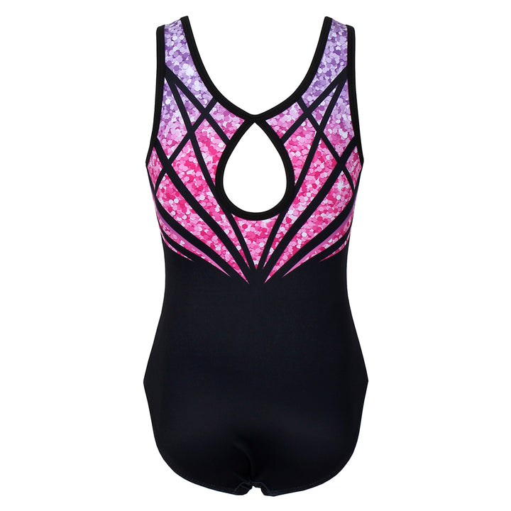 Flowery Sequin Gymnastics Leotard Outfit Set for girls