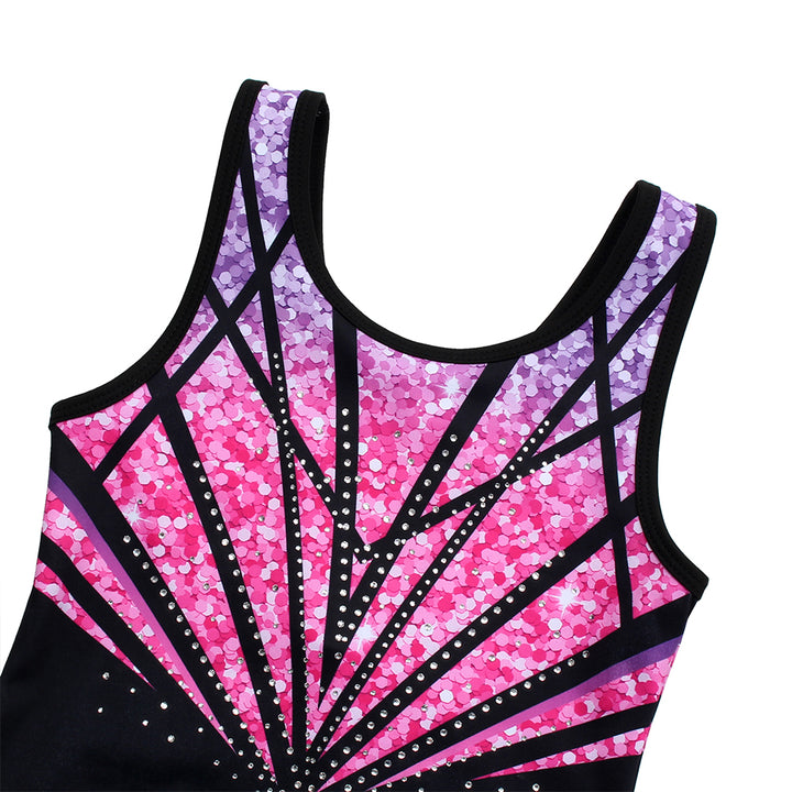 Flowery Sequin Gymnastics Leotard Outfit Set for girls