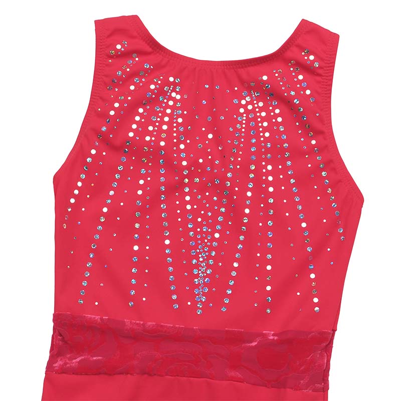 JS Red Sequins Leotard Set for Girls, Adult, Child With Shorts