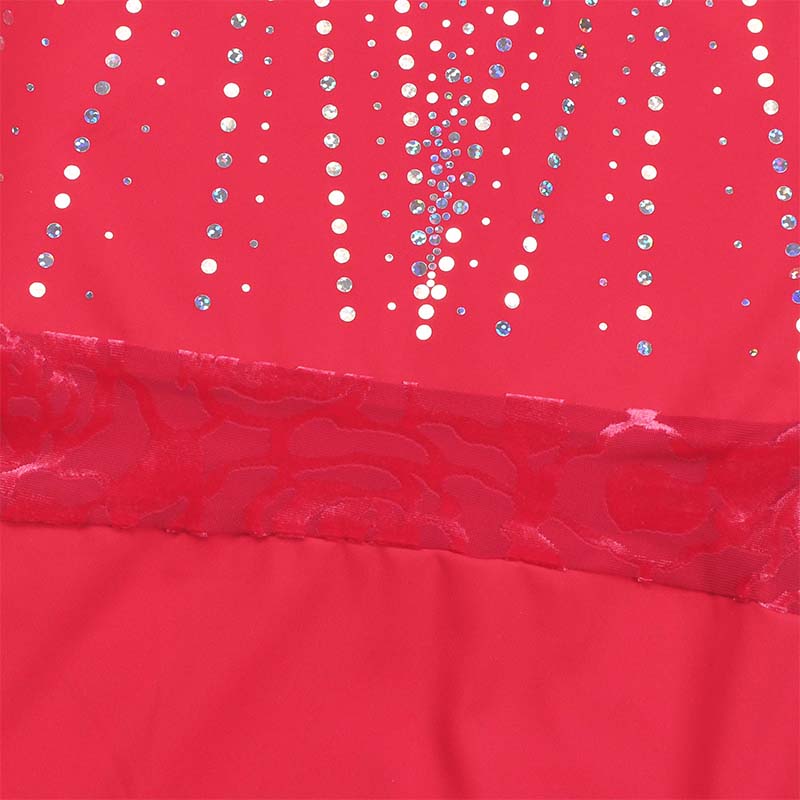 JS Red Sequins Leotard Set for Girls, Adult, Child With Shorts