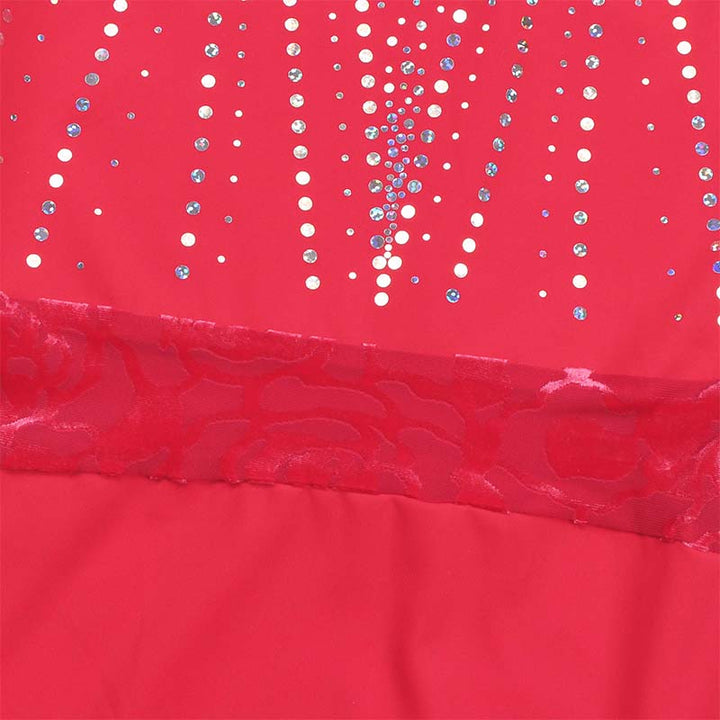 JS Red Sequins Leotard Set for Girls, Adult, Child With Shorts