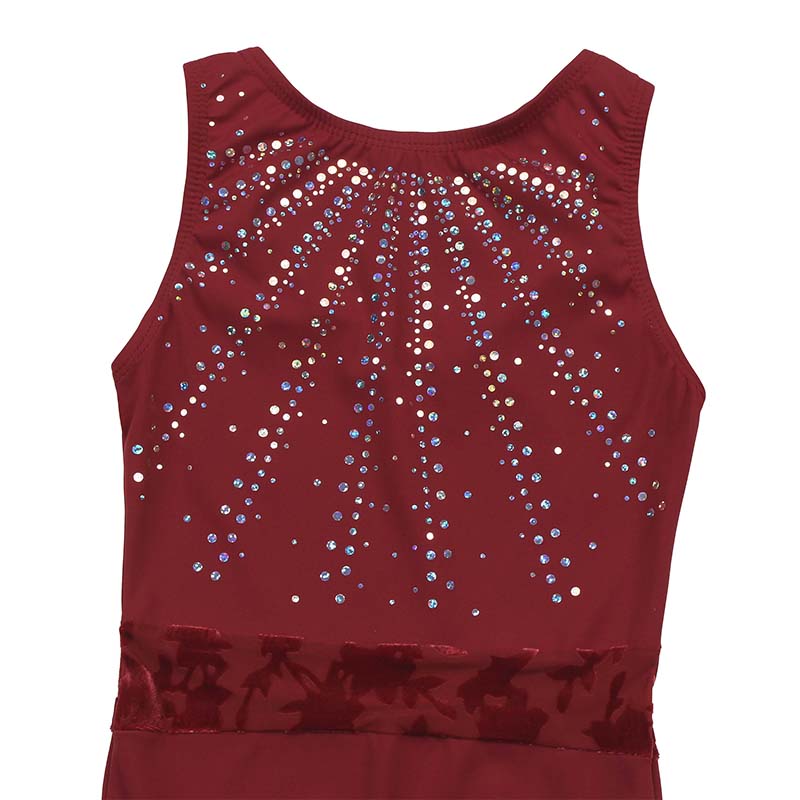 JS Burgundy Sequins Leotard Set for Girls, Adult, Child With Shorts