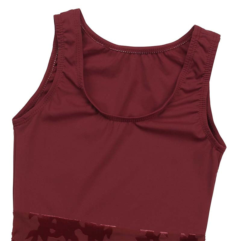 JS Burgundy Sequins Leotard Set for Girls, Adult, Child With Shorts