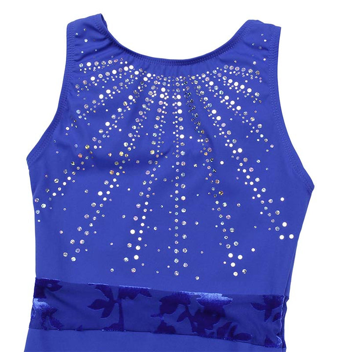 JS Blue Sequins Leotard Set for Girls, Adult, Child With Shorts