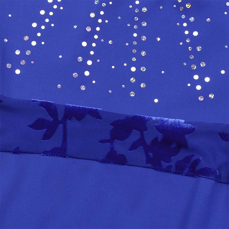 JS Blue Sequins Leotard Set for Girls, Adult, Child With Shorts