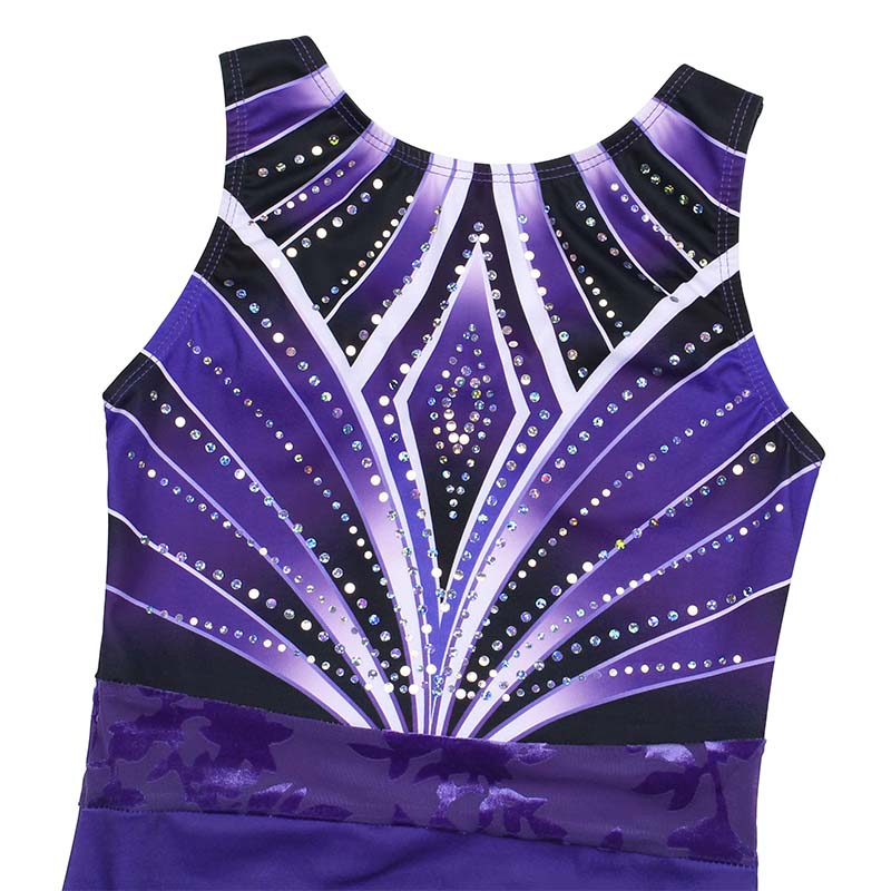 Violet Sequins Gymnastics Leotard for Girls, Adult, Child