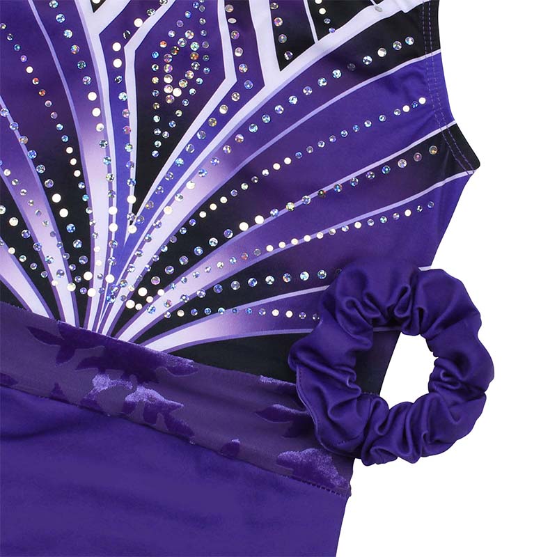 Violet Sequins Gymnastics Leotard for Girls, Adult, Child