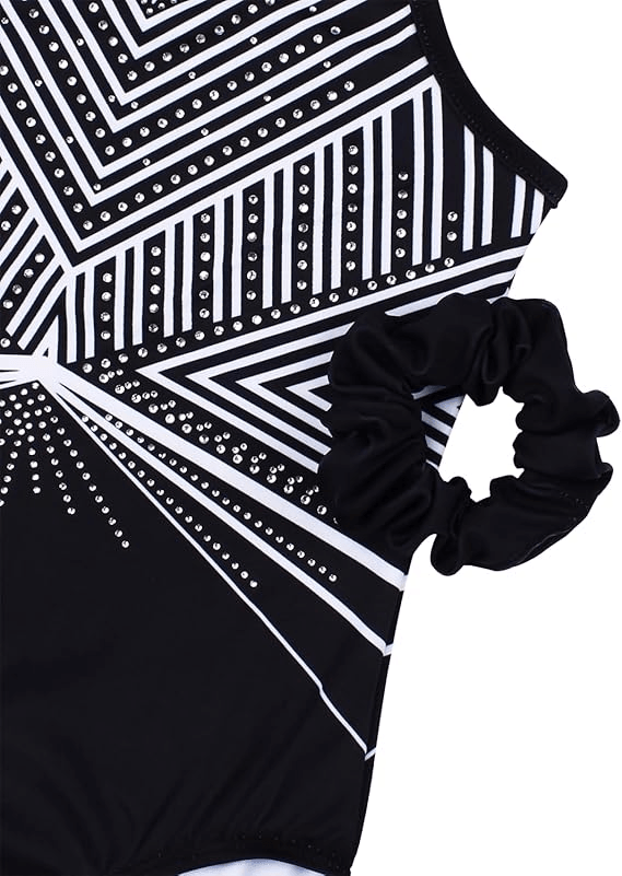 Matching Scrunchie with Black Diamond Leotard Set