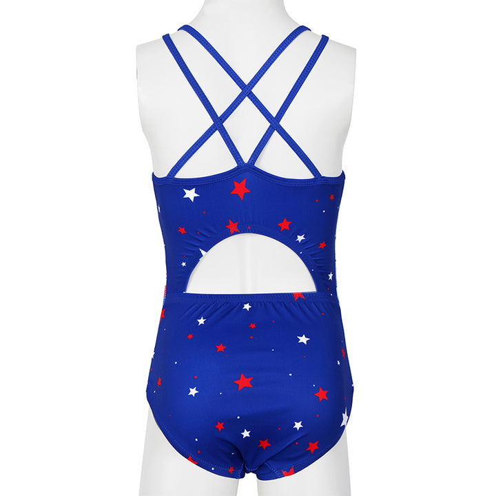 Celebrate Stars Crisscross Back Gymnastics Leotard Set for Girls