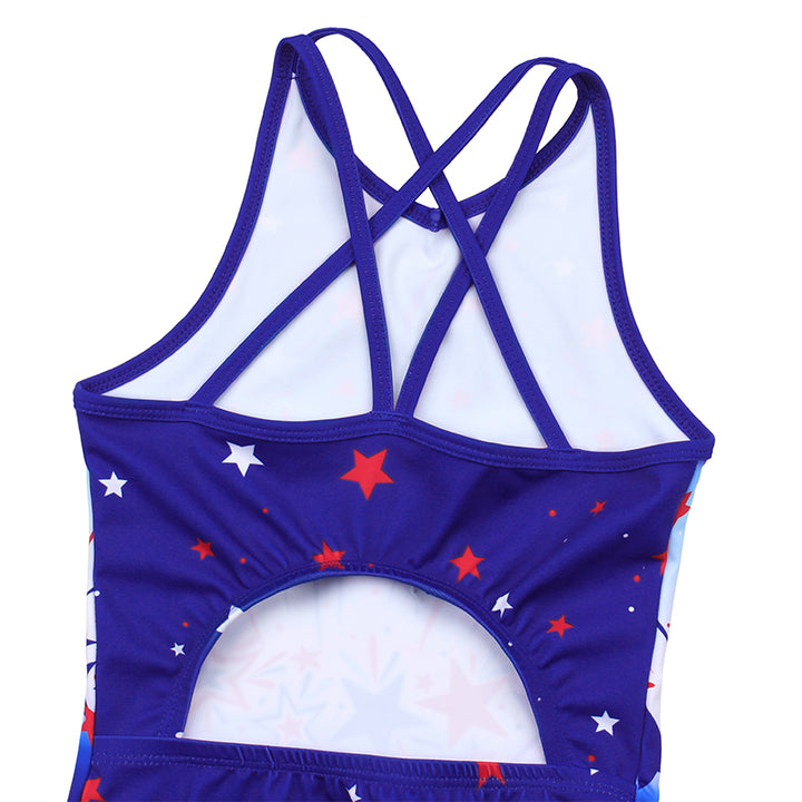 Celebrate Stars Crisscross Back Gymnastics Leotard Set for Girls