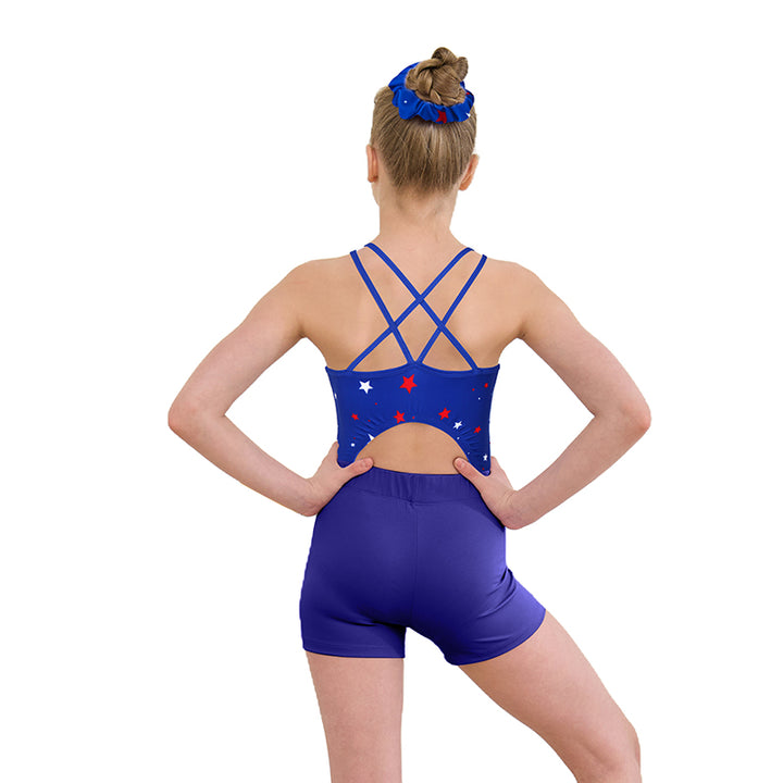 Celebrate Stars Crisscross Back Gymnastics Leotard Set for Girls