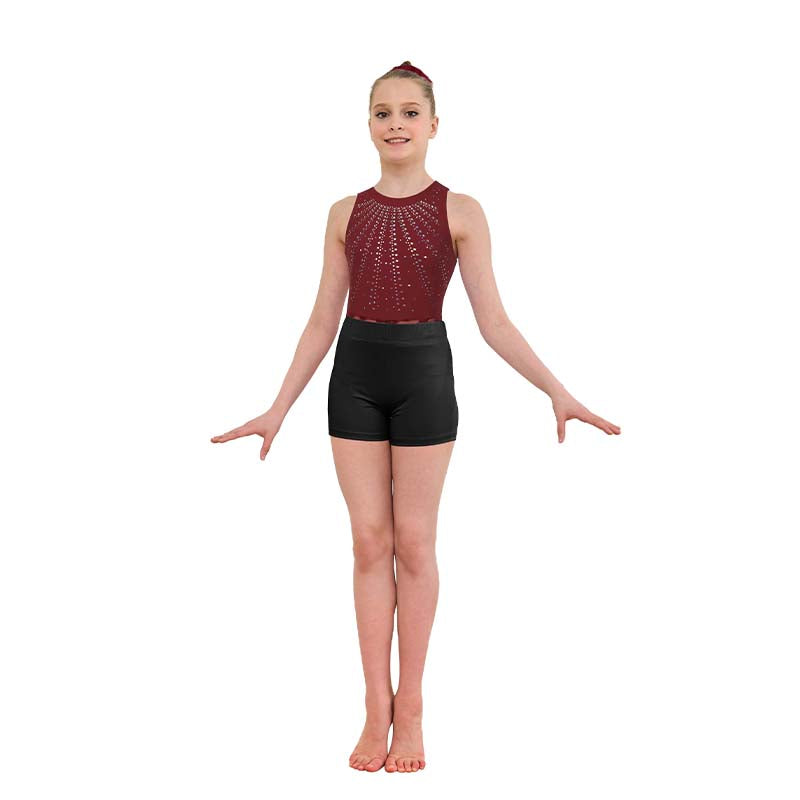 JS Burgundy Sequins Leotard Set for Girls, Adult, Child With Shorts