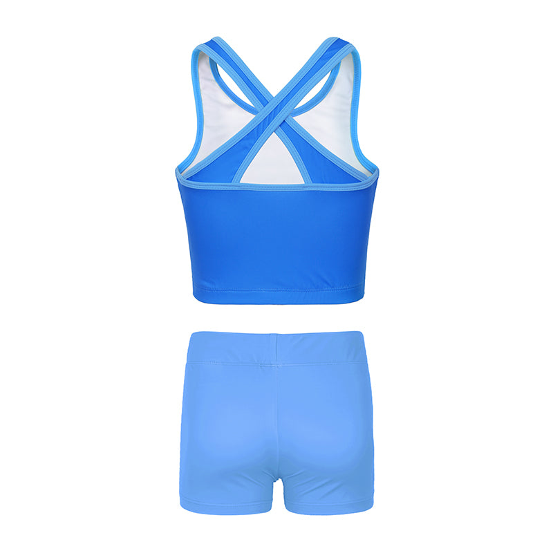 Blue Marble Cross Back Unitards for Girls