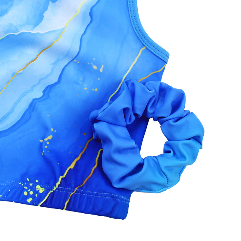 Blue Marble Cross Back Unitards for Girls