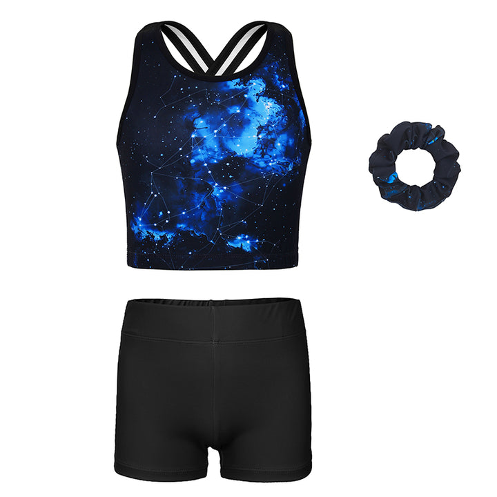 Cosmic Cross Back Unitards for Girls