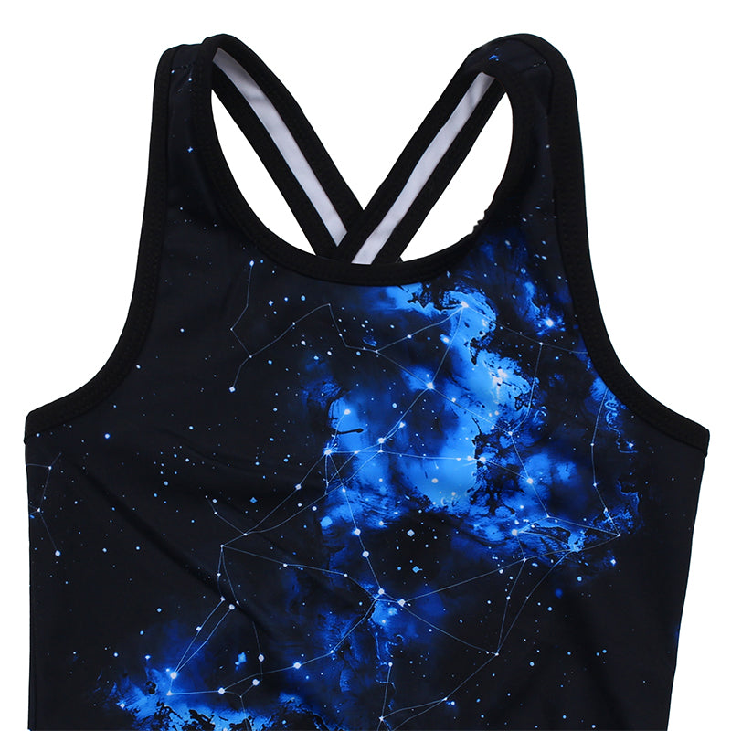 Cosmic Cross Back Unitards for Girls