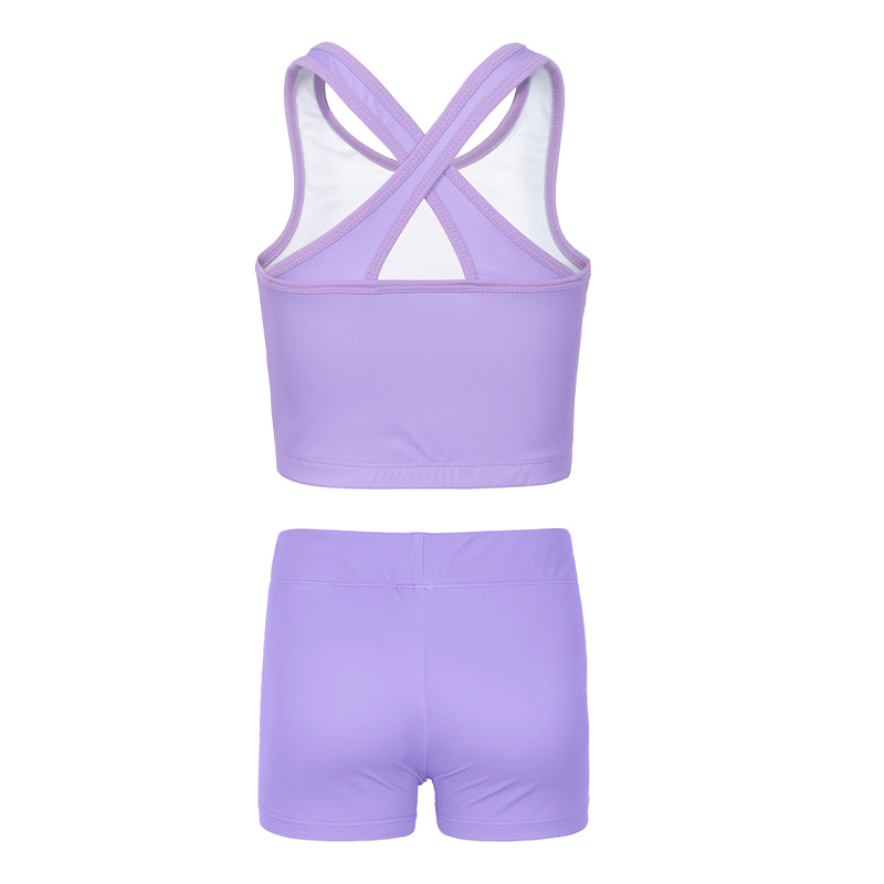 Lavender Marble Cross Back Unitards for Girls