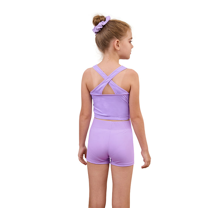 Lavender Marble Cross Back Unitards for Girls