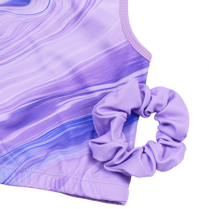 Lavender Marble Cross Back Unitards for Girls