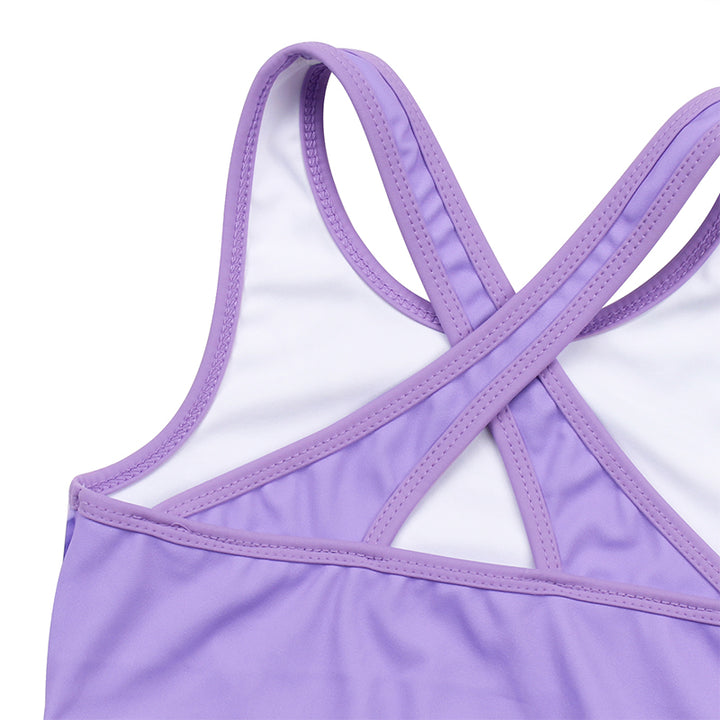 Lavender Marble Cross Back Unitards for Girls