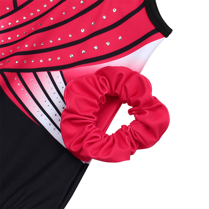 Celebrate Red Diamond Clasp Back Gymnastics Leotard Set