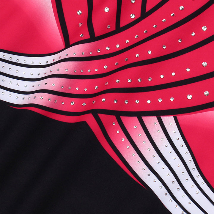 Celebrate Red Diamond Clasp Back Gymnastics Leotard Set