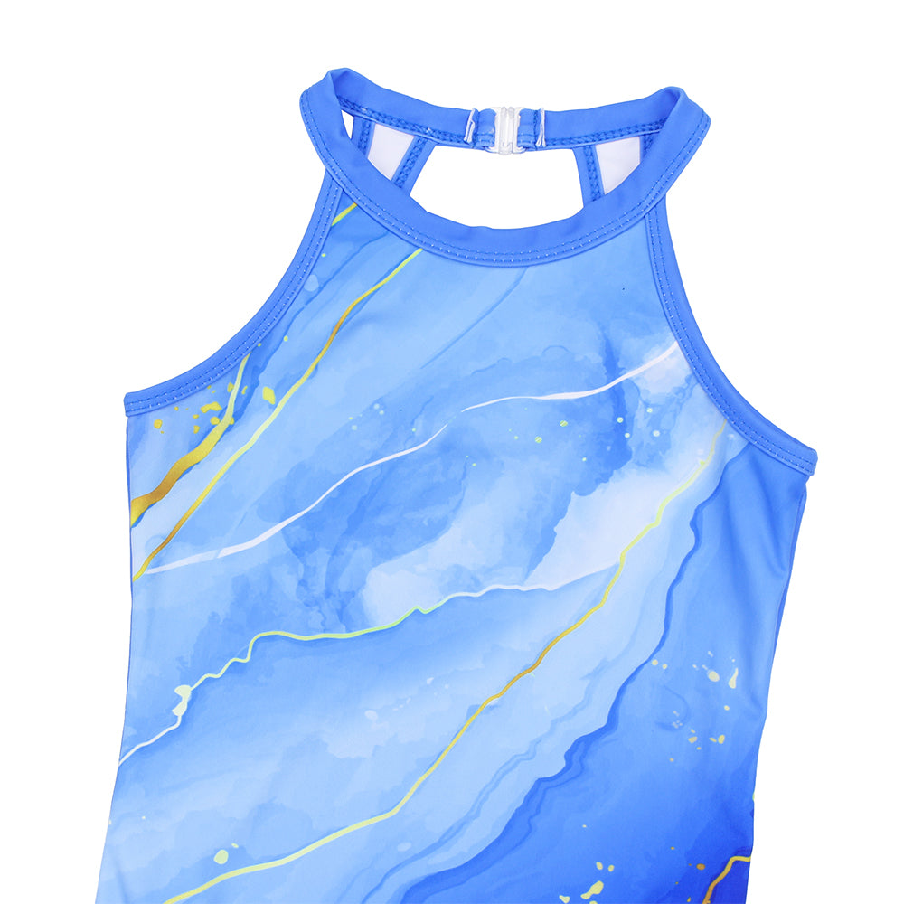 Blue Marble Gymnastics Leotards for Girls Matching 18 inch doll’s Training Bodysuits