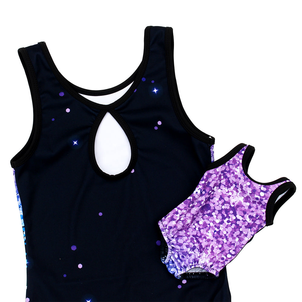 Printing Glitter Gymnastics Leotards for Girls Matching 18 inch doll’s Training Bodysuits