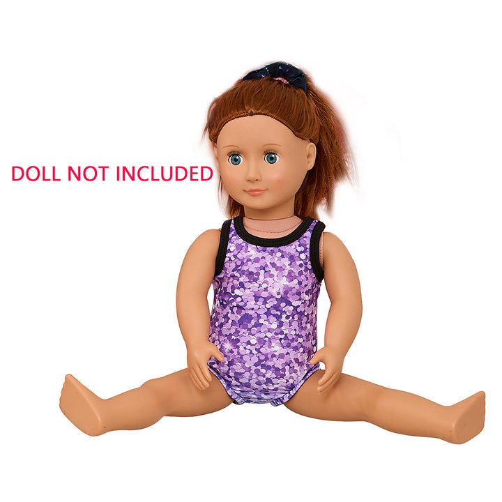 Printing Glitter Gymnastics Leotards for Girls Matching 18 inch doll’s Training Bodysuits