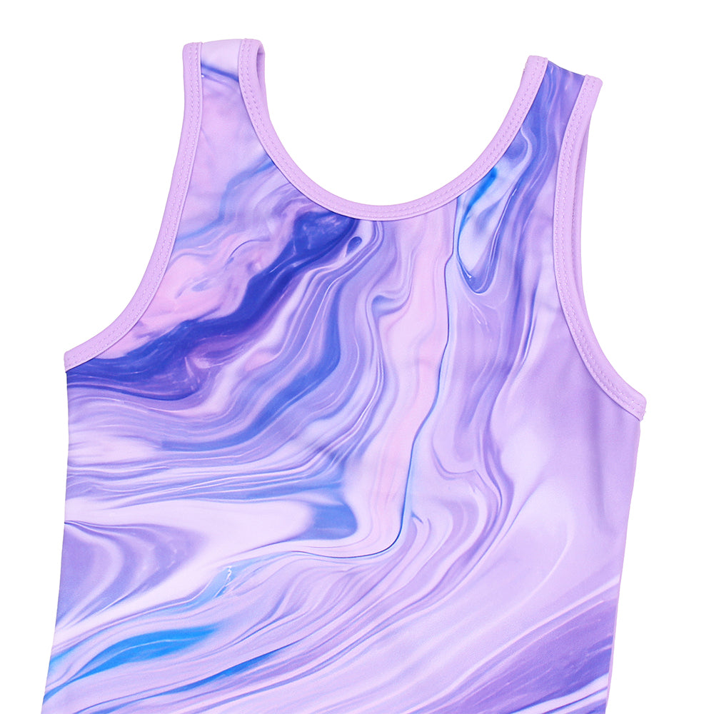 Purple Streamline Gymnastics Leotards for Girls Matching 18 inch doll’s Training Bodysuits