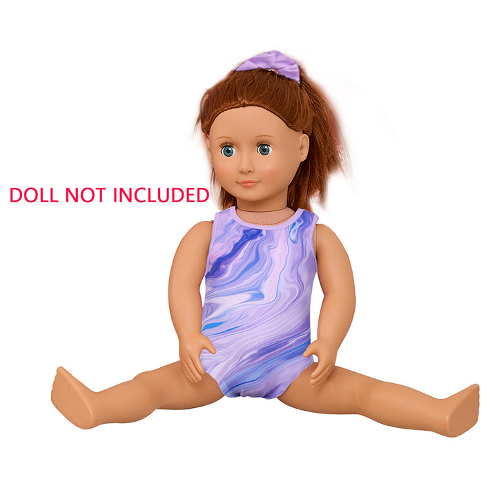Purple Streamline Gymnastics Leotards for Girls Matching 18 inch doll’s Training Bodysuits