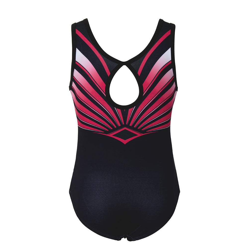 Shiny Red Diamond Gymnastics Leotard Outfit Set