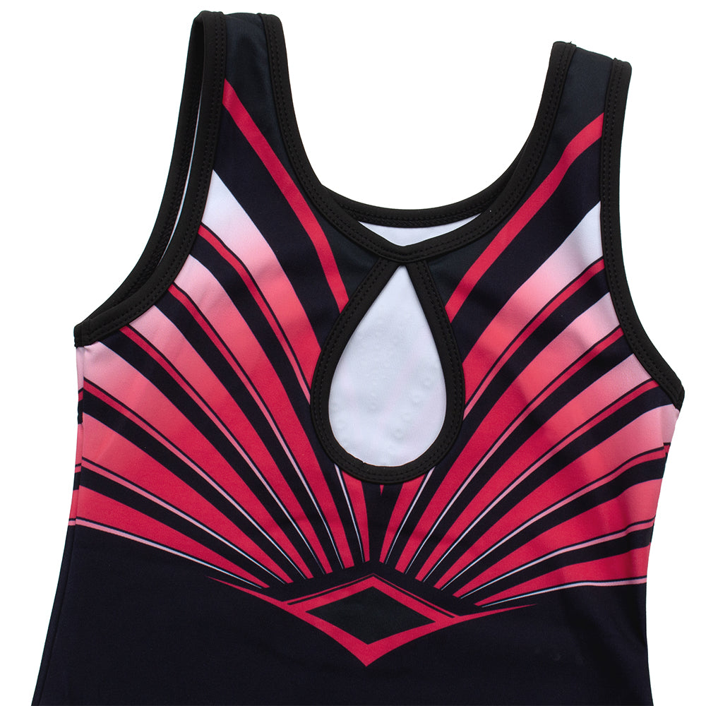 Shiny Red Diamond Gymnastics Leotard Outfit Set