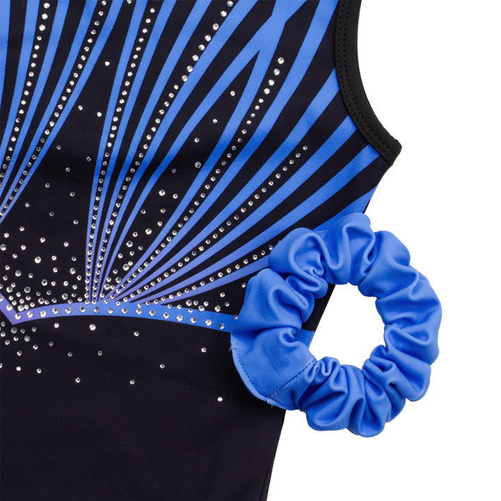 Black-blue Line Diamond Gymnastics Leotard Outfit Set