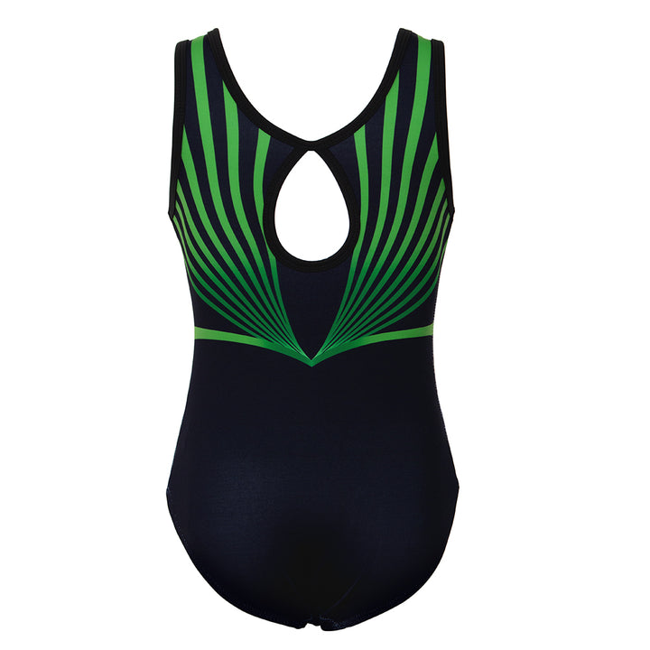 Black-green Line Diamond Gymnastics Leotard Outfit Set